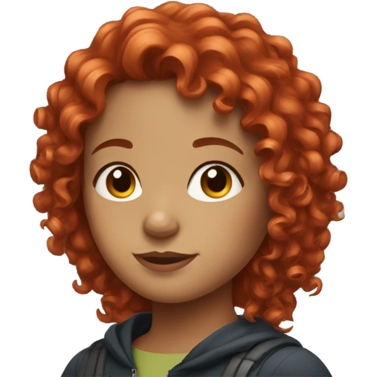 Girl with red curly hair  emoji