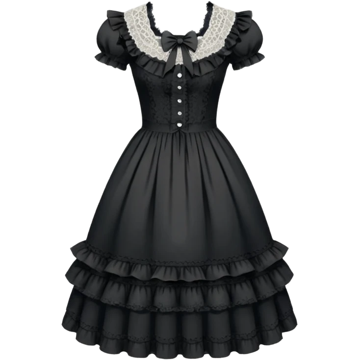 Lolita dress, white and creepy emoji