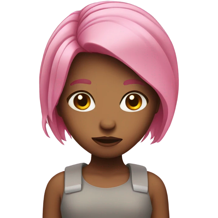 Girl with pink hair and broken heart  emoji