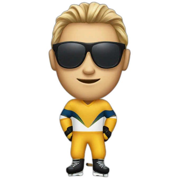 hockey player wearing sunglasses emoji