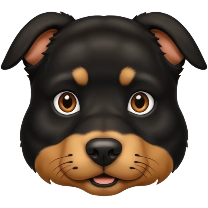 black bullherder dog head emoji