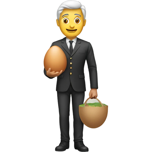 man holding a large eggplan emoji