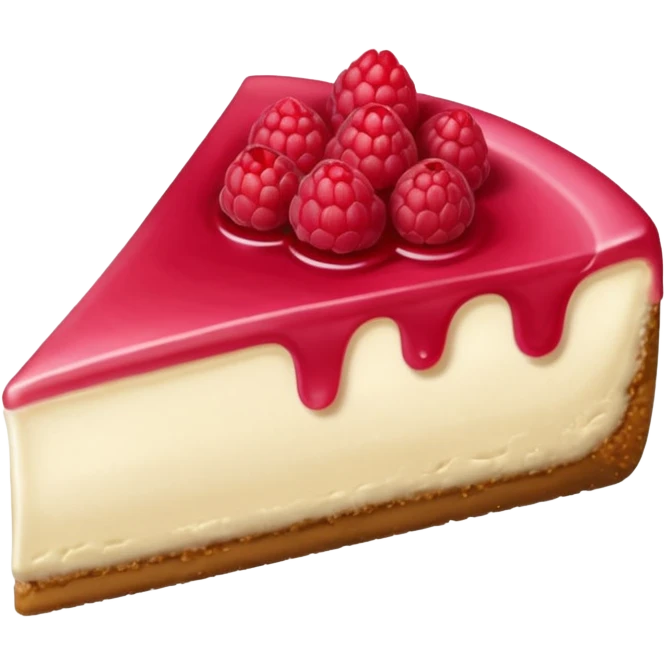 Cheesecake slice with raspberry on top emoji