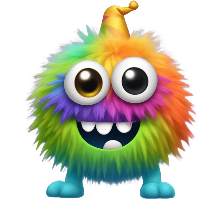 monster wearing a party hat emoji