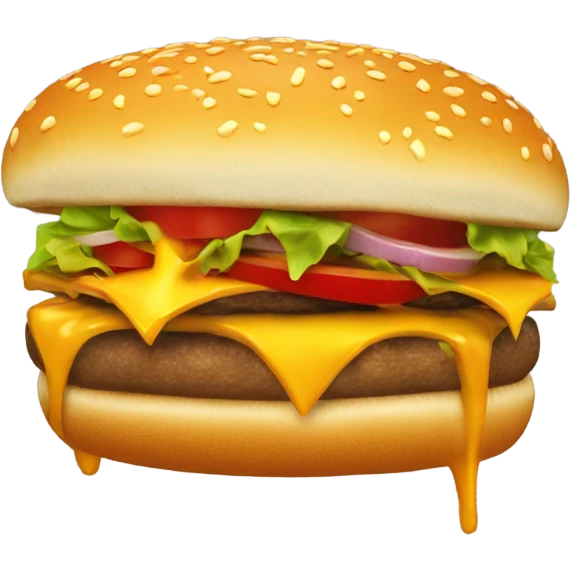 Cheeseburger with flames emoji