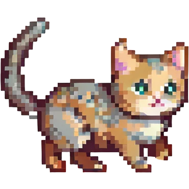 piksel tarzında uçan sevimli kedi emoji