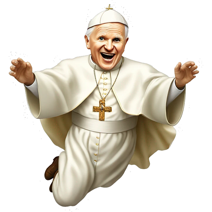 pope John Paul II jumping emoji