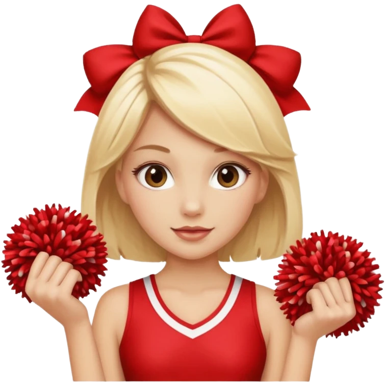 Blonde girl cheerleader with pom poms emoji