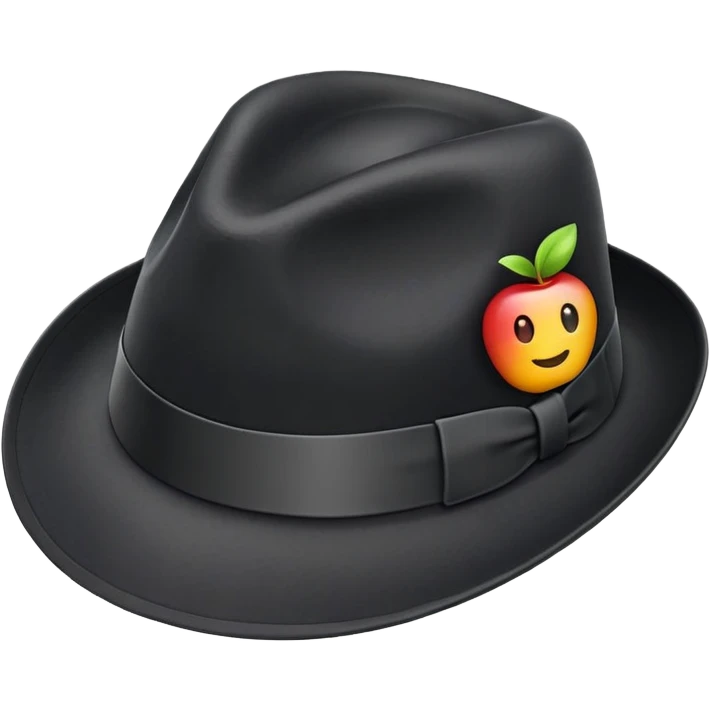 A fedora emoji in the style of Apple emojis, simple and colorful. emoji