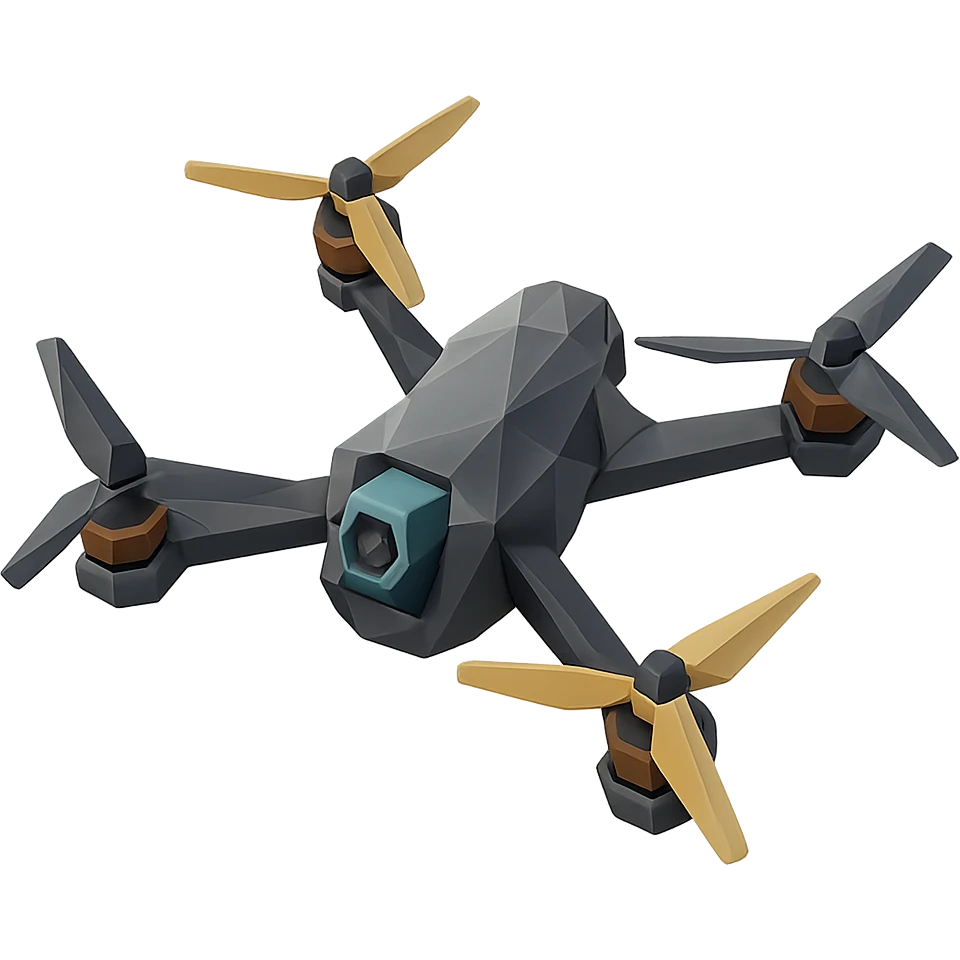 FPV drone geometric low-poly shapes emoji