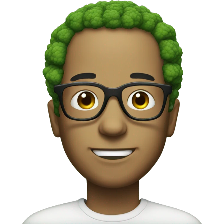 man with broccoli hair and glasses emoji