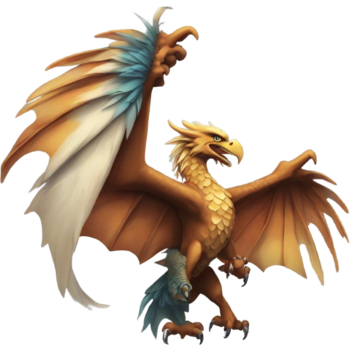 Dragon flying on an eagle emoji