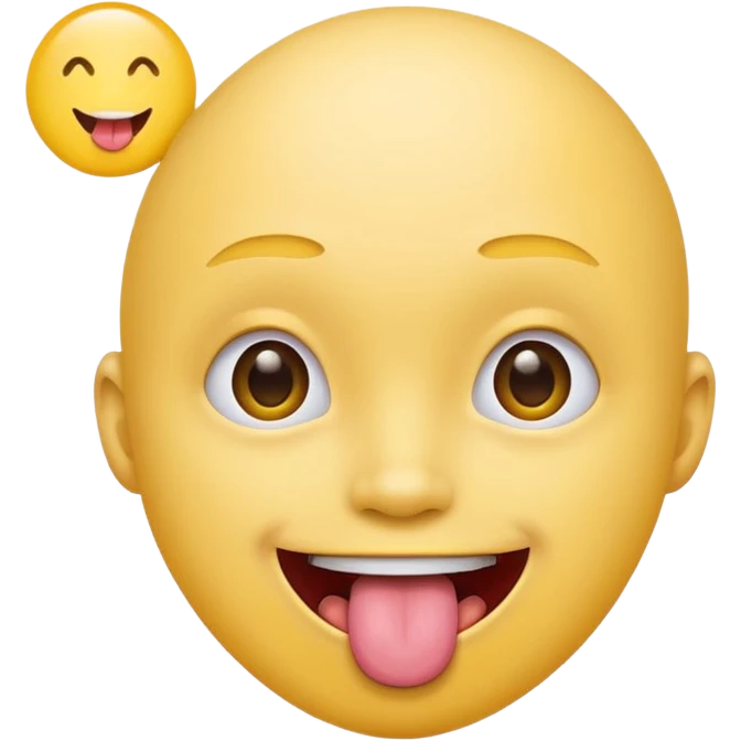 Doing the tongue out trend with the circle head one the normal yellow head emoji