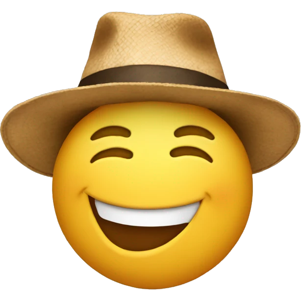 Emoji using a hat laughing emoji