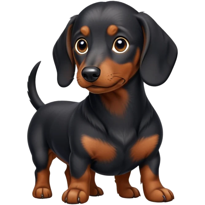 Perro salchicha negro emoji