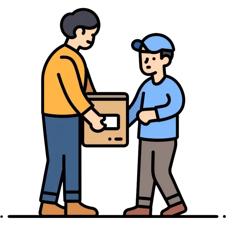 package pickup, order collection, person getting their order emoji