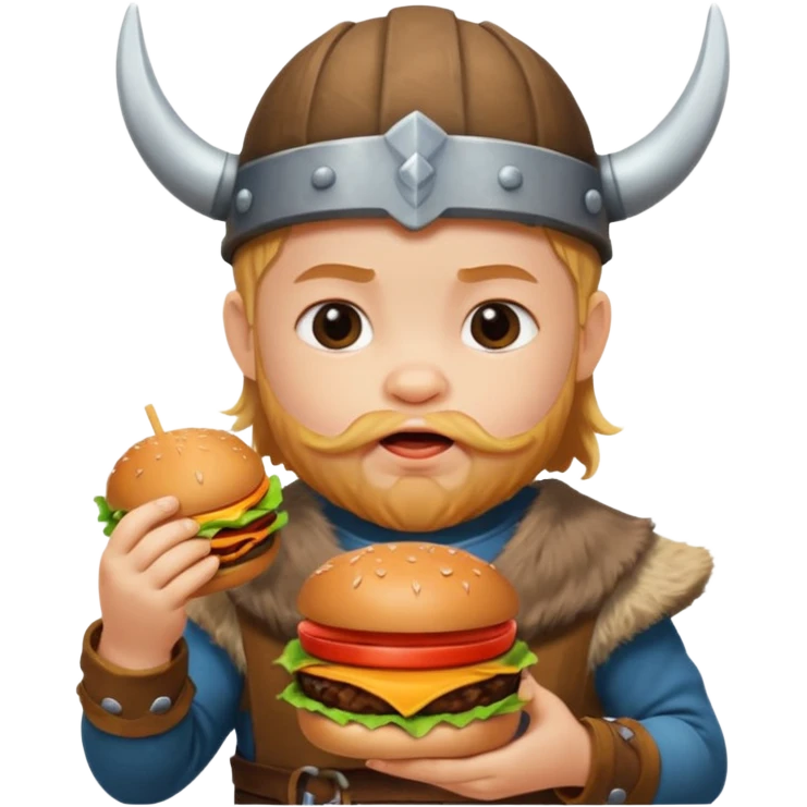 baby viking eating burger emoji