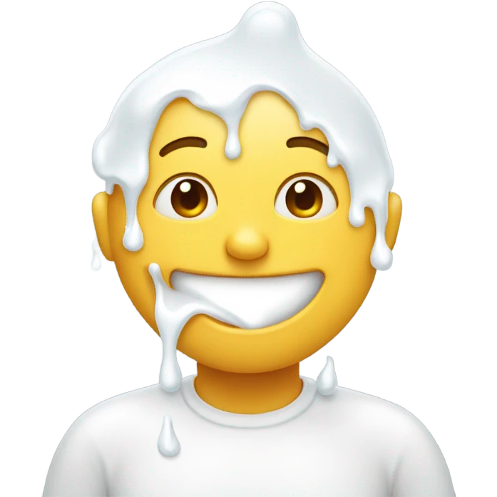 Smiling covered in fun milk emoji