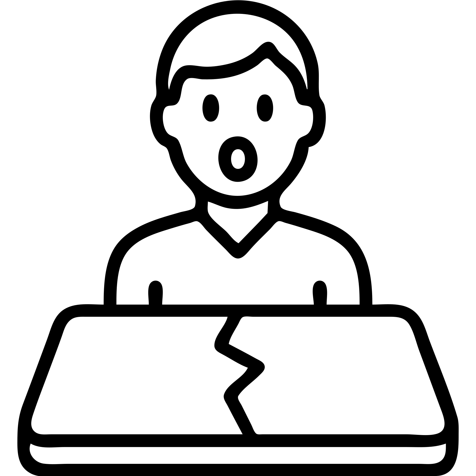 a person looking surprised in front of a cracked meeting table, simple and bold, icon style emoji