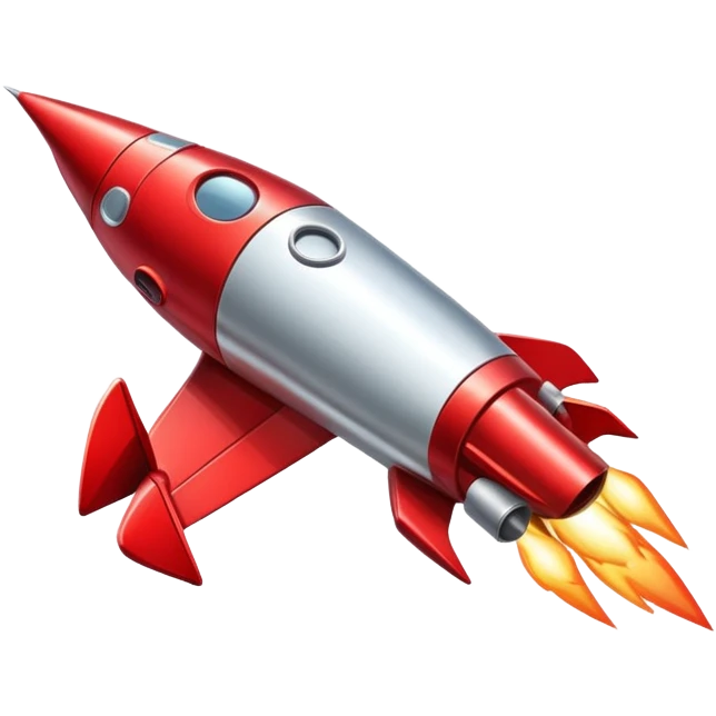 aesthetic red rocket emoji