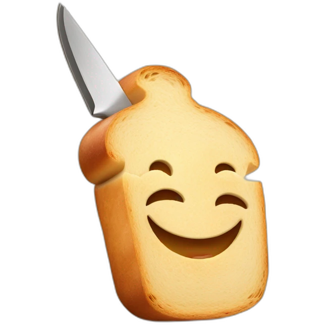 HAPPY BREAD WITH A CHEFS KNIFE emoji
