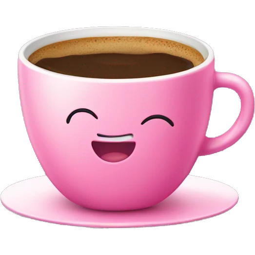 Cute pink cup of coffee emoji
