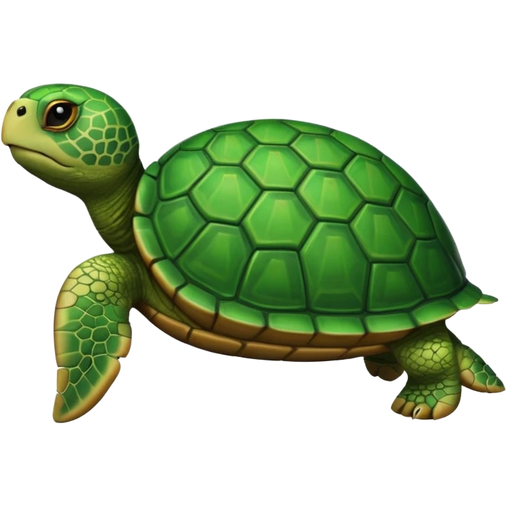 turtle moving forward, calm emoji