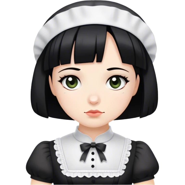 bored French maid with black bob cut  emoji