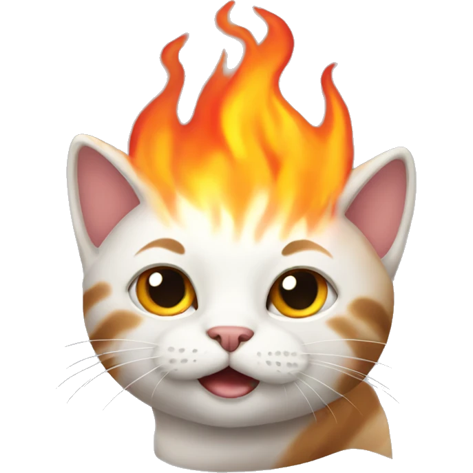 cat with a fire emoji