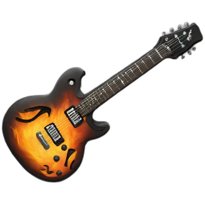guitarra electrica fuego emoji