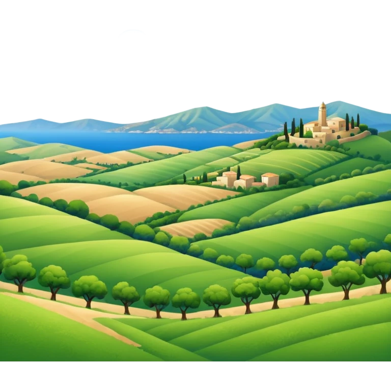 Round meditteranenan landscape  emoji