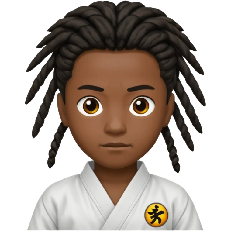 karate kid, black skin, dreadlocks emoji