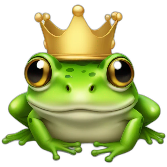frog with crown on head emoji