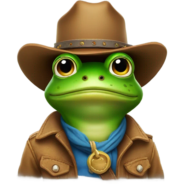 Frog in cowboy hat and chaps  emoji