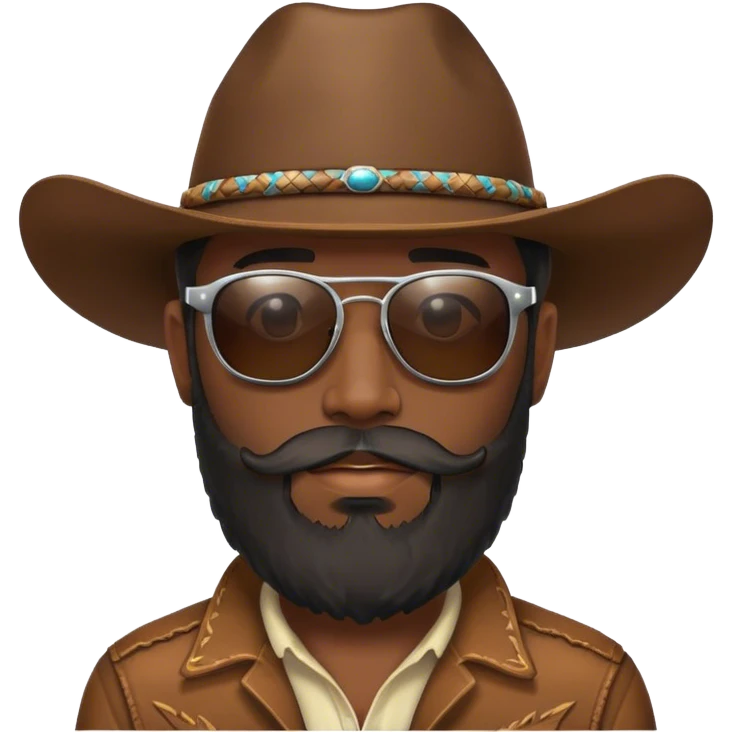 Cowboy with dark glasses and beard emoji