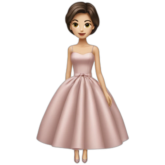 Brunette lady Dior dress  emoji