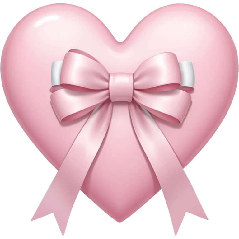 Light pink heart with white ribbon bow emoji