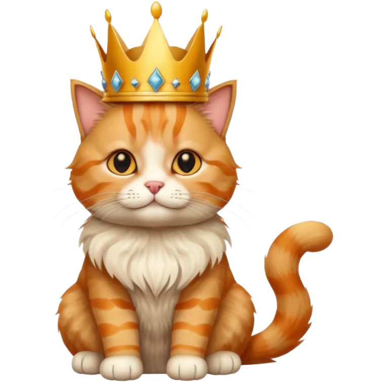 Scottish folded ears cat with crown  emoji