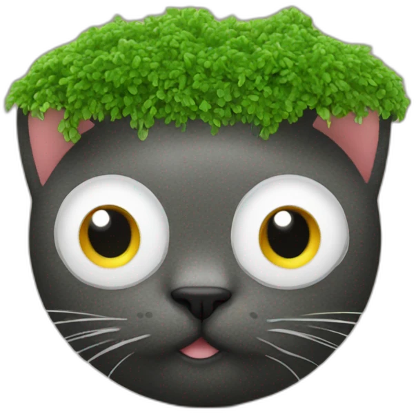 Cat as chia pet emoji