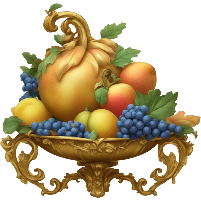 vintage highly detailed rococo cornucopia  emoji