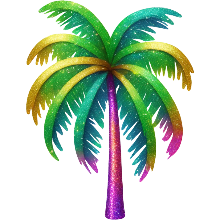 Lisa frank glitter palm tree emoji