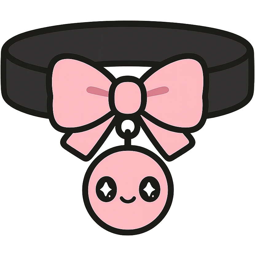 BLACKPINK-inspired gothic choker, no hearts, black and pink, cute and stylish, kawaii style emoji