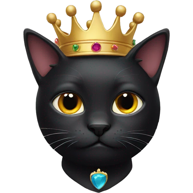 black cat with crown emoji