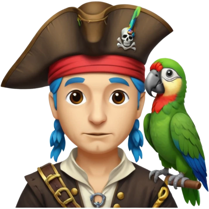 pirate and parrot emoji