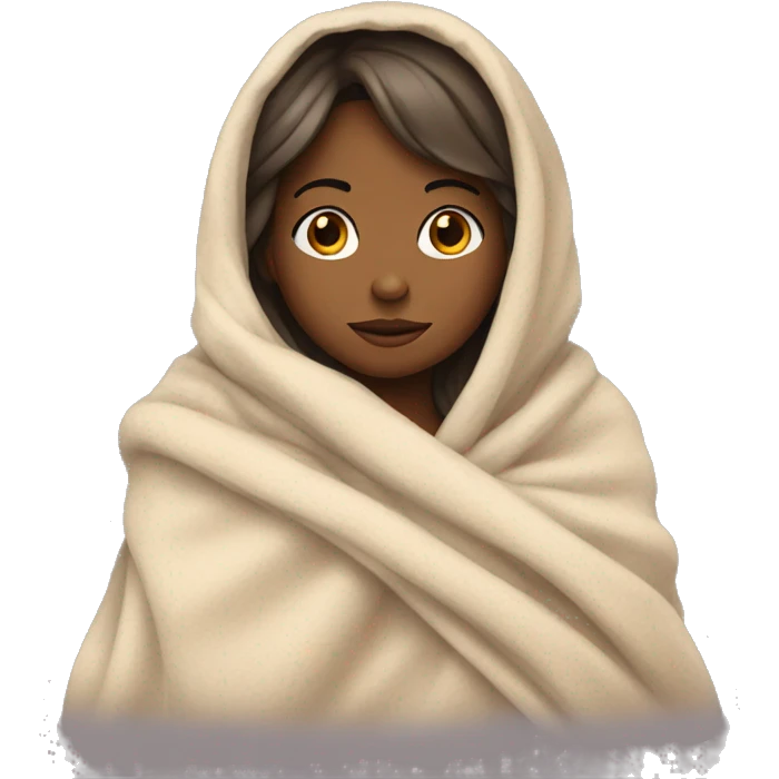 girl wrapped in a blanket emoji