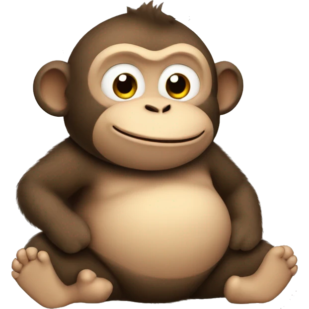 chubby monkey  with a belly emoji