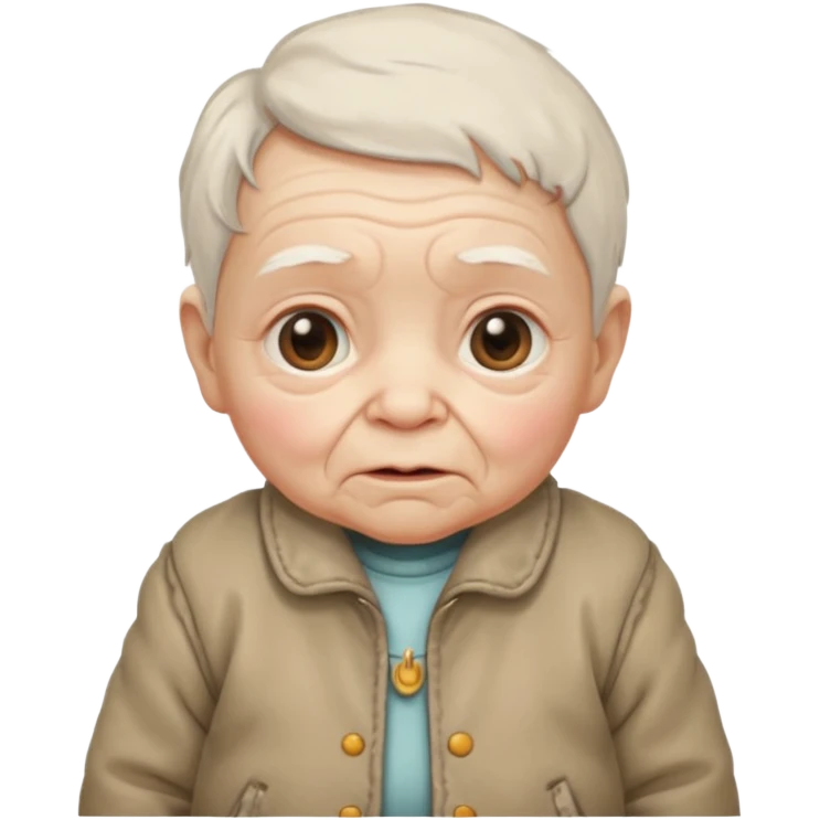 baby elderly with old jacket emoji