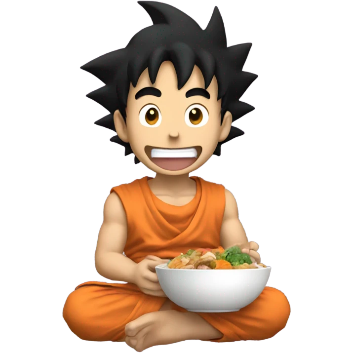 Goku eating emoji