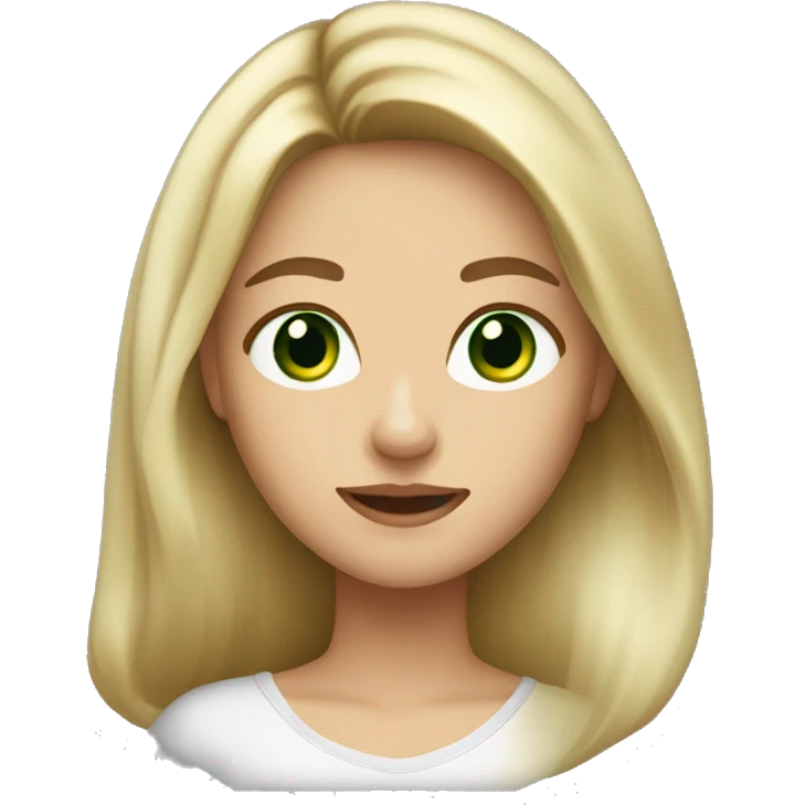 girl long blonde an brown hair green eyes blown out hair emoji