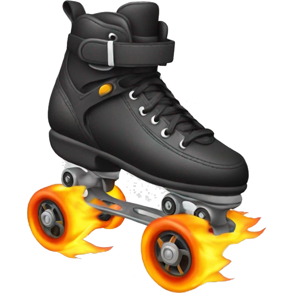 inline rollerblading with wheels on fire emoji